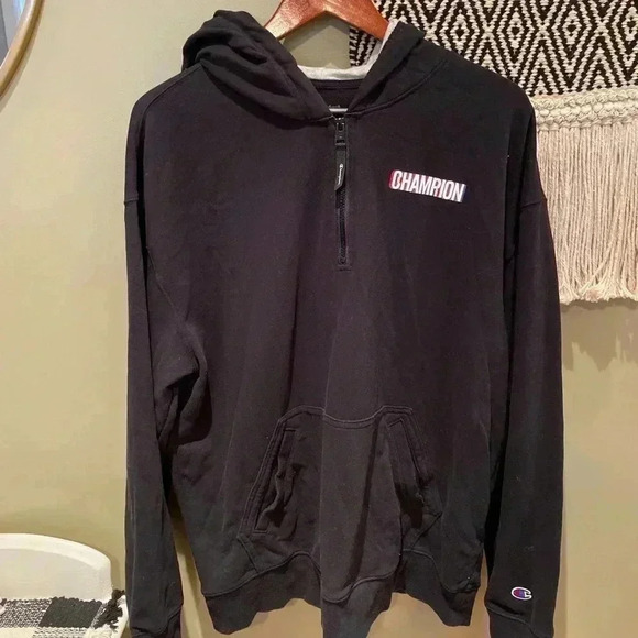CHAMPION MENS PULLOVER QUARTER ZIP HOODIE SIZE L - Picture 2 of 5